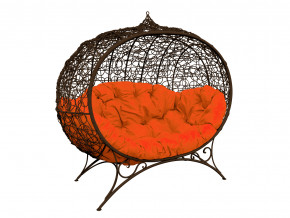 Кокон Улей на ножках с ротангом оранжевая подушка в Нефтеюганске - nefteyugansk.magazinmebel.ru | фото - изображение 1