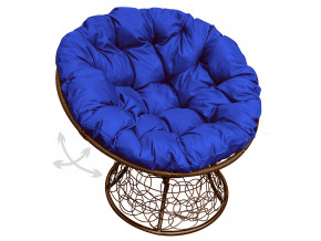 Кресло Папасан пружинка с ротангом синяя подушка в Нефтеюганске - nefteyugansk.magazinmebel.ru | фото - изображение 1