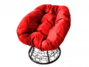 Кресло Пончик с ротангом красная подушка в Нефтеюганске - nefteyugansk.magazinmebel.ru | фото