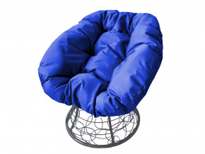 Кресло Пончик с ротангом синяя подушка в Нефтеюганске - nefteyugansk.magazinmebel.ru | фото