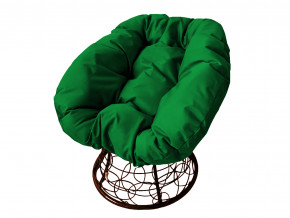 Кресло Пончик с ротангом зелёная подушка в Нефтеюганске - nefteyugansk.magazinmebel.ru | фото