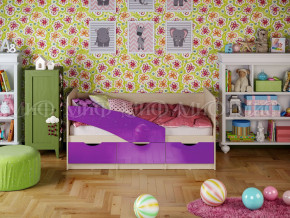 Кровать Бабочки 1600 Фиолетовый металлик в Нефтеюганске - nefteyugansk.magazinmebel.ru | фото - изображение 1
