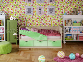Кровать Бабочки 1800 Салатовый металлик в Нефтеюганске - nefteyugansk.magazinmebel.ru | фото - изображение 1