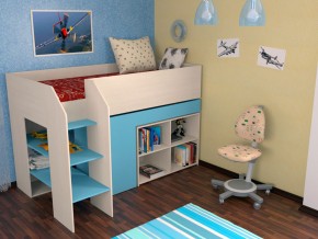 Кровать чердак Теремок 2 Голубой в Нефтеюганске - nefteyugansk.magazinmebel.ru | фото - изображение 1