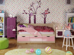 Кровать Дельфин-1 1600 Розовый металлик в Нефтеюганске - nefteyugansk.magazinmebel.ru | фото - изображение 1