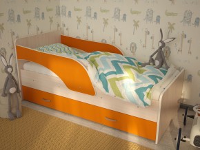 Кровать детская Максимка млечный дуб-оранж в Нефтеюганске - nefteyugansk.magazinmebel.ru | фото - изображение 1