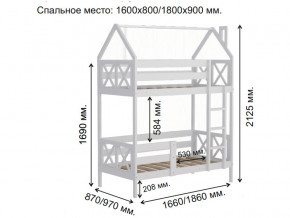 Кровать домик 2-х ярусная Аист-4 Классика белый 1600х800 мм в Нефтеюганске - nefteyugansk.magazinmebel.ru | фото - изображение 2