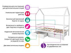 Кровать-домик Svogen с ящиками и бортиком белый в Нефтеюганске - nefteyugansk.magazinmebel.ru | фото - изображение 7