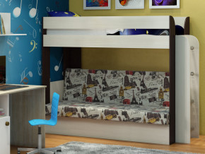 Кровать двухъярусная Карамель 75 венге ткань биг бен в Нефтеюганске - nefteyugansk.magazinmebel.ru | фото