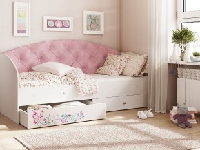 Кровать Эльза Белый-розовый в Нефтеюганске - nefteyugansk.magazinmebel.ru | фото