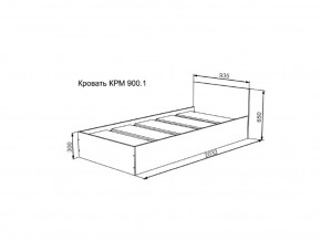 Кровать Мори КРМ 900.1 графит в Нефтеюганске - nefteyugansk.magazinmebel.ru | фото - изображение 2