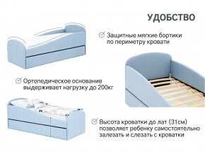 Кровать с ящиком Letmo небесный (рогожка) в Нефтеюганске - nefteyugansk.magazinmebel.ru | фото - изображение 14