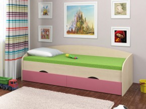 Кровать Соня 2 дуб молочный-розовый в Нефтеюганске - nefteyugansk.magazinmebel.ru | фото - изображение 1