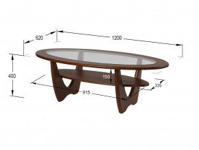 Стол журнальный Юпитер со стеклом СЖС-01 орех в Нефтеюганске - nefteyugansk.magazinmebel.ru | фото - изображение 2
